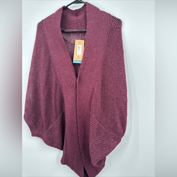 prAna NWT Women's Black Cherry Heather LIMA Cardigan Sweater, Size - Picture 1 of 5